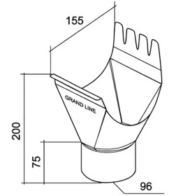 Воронка желоба 150х100мм RR32 ГрандЛайн