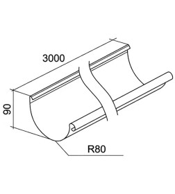 Желоб водосточный Белый 9003  3 м.п. 150 мм ГрандЛайн