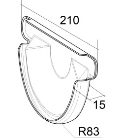 Заглушка желоба 150 мм универсальная  RR32 ГрандЛайн