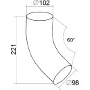 Колено трубы 60° 100мм RR32 ГрандЛайн