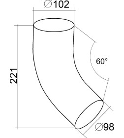 Колено трубы 60° 100мм RR32 ГрандЛайн