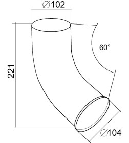 Колено трубы сливное 60° 100 мм RR32 ГрандЛайн