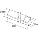 Труба водосточная Белая 9003 3 м.п. 100 мм ГрандЛайн