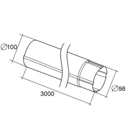 Труба водосточная Белая 9003 3 м.п. 100 мм ГрандЛайн