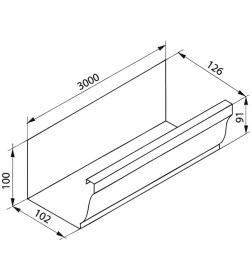 Желоб 3м 8017 GrandLine Vortex прямоугольный