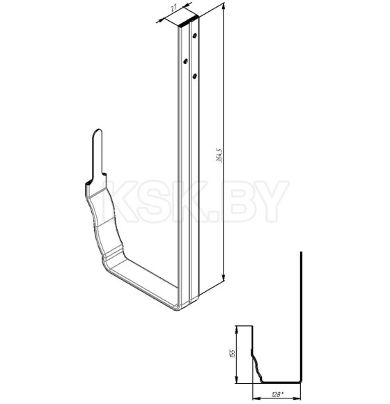 Крюк длинный 9003 GrandLine Vortex прямоугольный