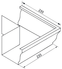 Угол желоба внешний 90° 6005 GrandLine Vortex прямоугольный