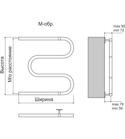Полотенцесушитель М-обр AISI 32х2 500х600