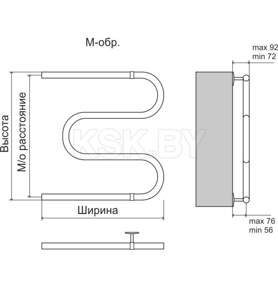 Полотенцесушитель М-обр AISI 32х2 500х400 (4620768881138) 