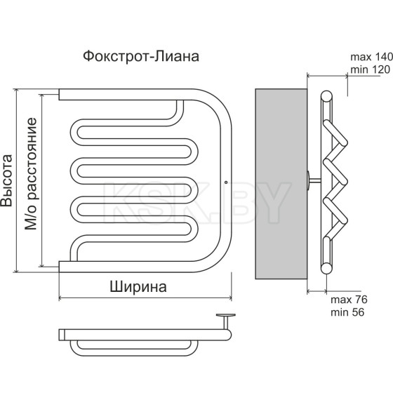 Полотенцесушитель Фокстрот-Лиана AISI 500х700 (4620768880995) 