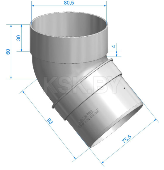 Колено трубы 45° Docke DACHA  Коричневое ПВХ (PVAL-1172) 