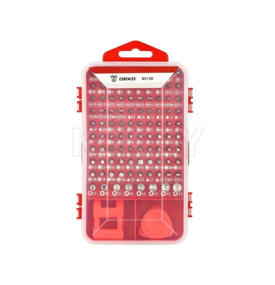 Набор бит и инструментов прецизионных (108 предметов) DEKO BS108 SET (065-0994) 