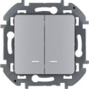 Переключатель на 2 направления 2-кл. с подсветкой алюминий INSPIRIA Legrand (673667) 
