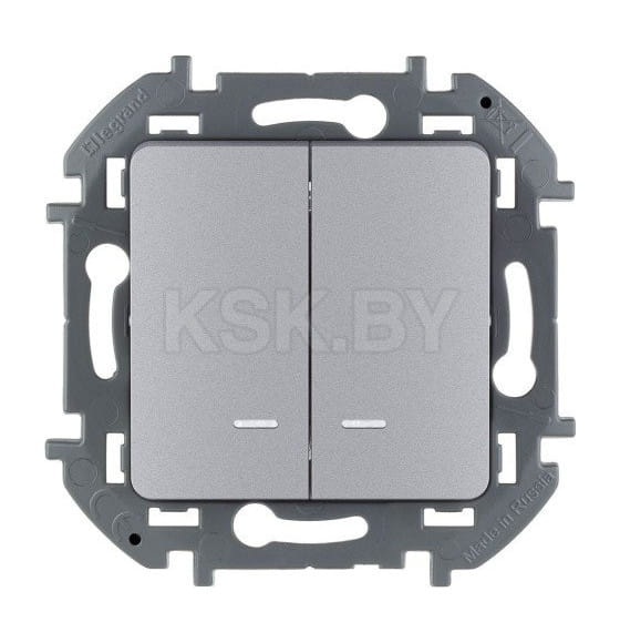 Переключатель на 2 направления 2-кл. с подсветкой алюминий INSPIRIA Legrand (673667) 