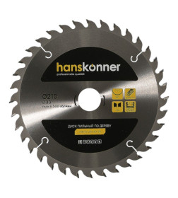 Диск пильный по дереву 210x36Tх30 мм Hanskonner H9022-210-30-36