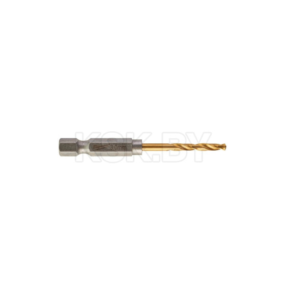 Сверло по металлу  3,0х 23х65 мм RedHEX HSS-G TiN. (10 шт.) Milwaukee 4932478176 (4932478176) 
