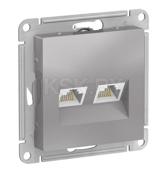 Розетка компьютерная RJ45/RJ45 алюминий Schneider Electric Atlasdesign (ATN000385) 