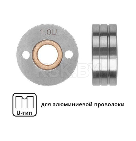 Ролик подающий ф 30/10 мм, шир. 12 мм, проволока ф 0,8-1,0 мм (U-тип) (для мягкой проволоки: алюминий) (SOLARIS) (WA-2436) 