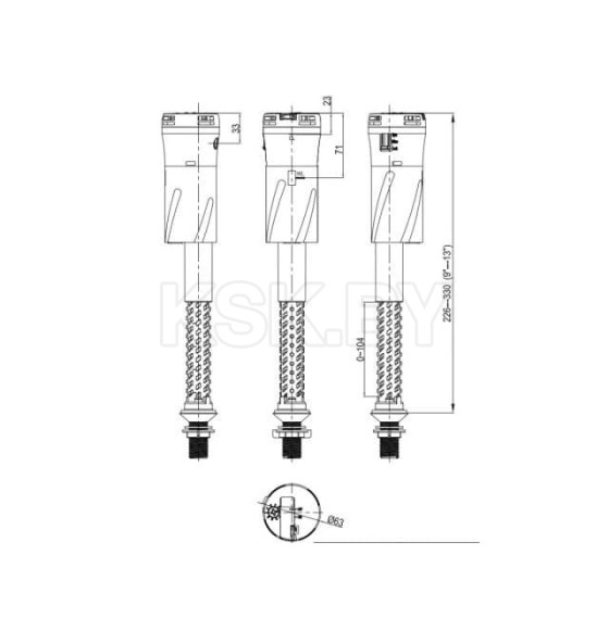 Арматура водосливная с нижней подачей (латунь) AV Engineering AVE129700BL (AVE129700BL) 