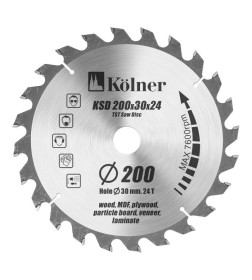 Диск пильный по дереву 200x24Tх20/30 мм Kolner кн200-20-30-24