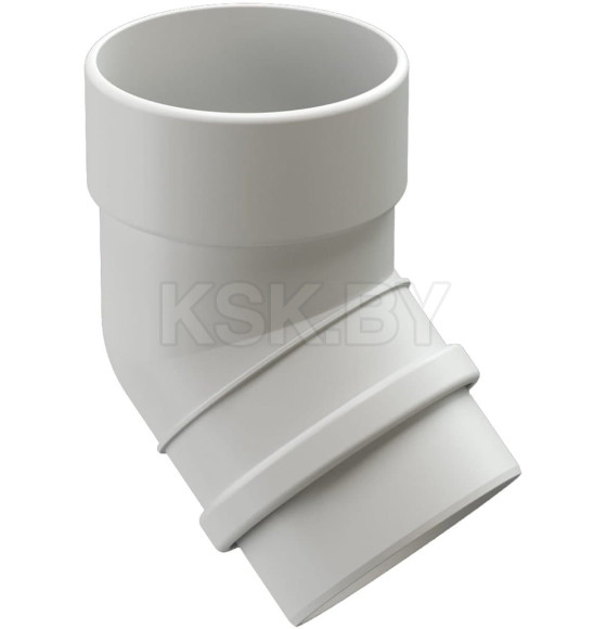Колено трубы 45° Docke Lux Белое ПВХ (PVLA-1044) 