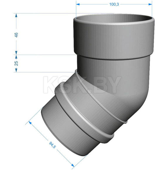 Колено трубы 45° Docke Lux Коричневое ПВХ (PVLA-1050) 