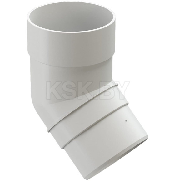 Колено трубы 45° Docke PREMIUM Белое ПВХ (PVSA-1044) 