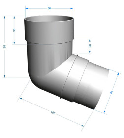 Колено трубы 72° Docke PREMIUM Графит ПВХ