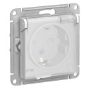 Розетка 1-я с з/к шторками и крышкой белый IP44 Schneider Electric Atlasdesign (ATN440146) 