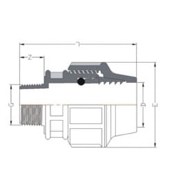 Ниппель ПЭ 63 мм х 1 1/2" наружная AV Engineering AVE10663112