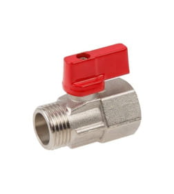 Кран шаровый MINI 1/2" нар.-вн. красная ручка AV Engineering AVE13712R