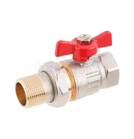 Кран шаровый 1" нар.-вн. бабочка (со сгоном) PN40 AV Engineering AVE094001 (AVE094001) 