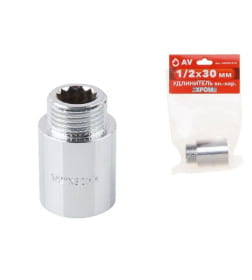 Удлинитель  1/2" вн.-нар. х 30 мм усиленный ХРОМ, AV Engineering (инд. упак.)