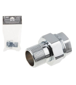 Американка прямая  3/4" вн.-нар. (хром, с уплотн. кольцом) AV Engineering 