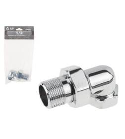 Американка угловая  1/2" вн.-нар. (хром, с уплотн. кольцом) AV Engineering 
