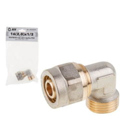 Колено для труб PEX 16(2.0) х 1/2" нар. AV Engineering AVE309011