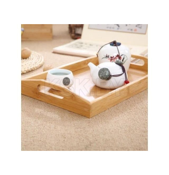Поднос бамбуковый с ручками прямоугольный 46х31х6 см BAMBOO PERFECTO LINEA 38-463106 (38-463106) 