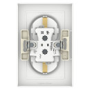 Розетка двойная с заземлением со шторками, 16А, в сборе, белый, Schneider Electric Atlasdesign (ATN000126) 
