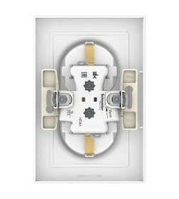 Розетка двойная с заземлением со шторками, 16А, в сборе, белый, Schneider Electric Atlasdesign