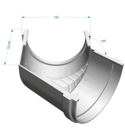 Угол желоба универсальный 135° Docke PREMIUM Белый ПВХ