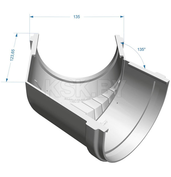 Угол желоба универсальный 135° Docke PREMIUM Графит ПВХ