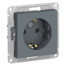 Розетка 1-я с з/к без шторок грифель Schneider Electric Atlasdesign (ATN000743) 