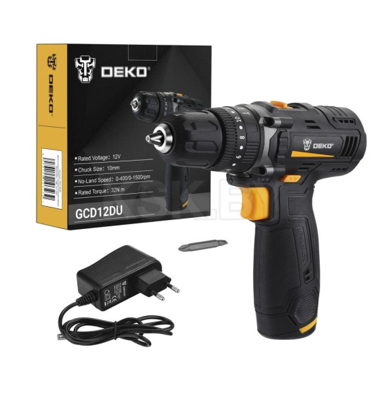 Дрель-шуруповерт ударная аккумуляторная DEKO GCD12DU (063-4039)