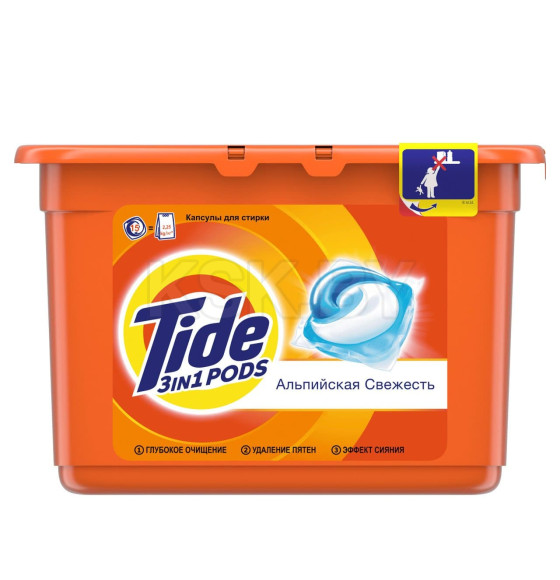 Капсулы для стирки Tide Альпийская свежесть, 15х22.8г (9508) 