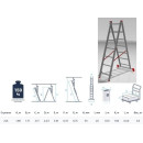 Лестница алюм. 2-х секц. 177/318см 2х7 ступ., 5,8кг PRO STARTUL (ST9947-07) (ST9947-07) 
