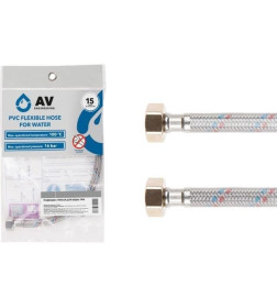 Подводка гибкая, ПВХ, гайка 1/2" - гайка 1/2" 80см AV Engineering (16 Bar, 100°С, в пакете)