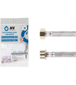 Подводка гибкая, ПВХ, гайка 1/2" - штуцер 1/2" 60см AV Engineering (16 Bar, 100°С, в пакете)
