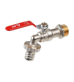 Кран водоразборный 3/4" нар. настенный со штуцером (вход 3/4" х выход 3/4") AV Engineering AVE166034