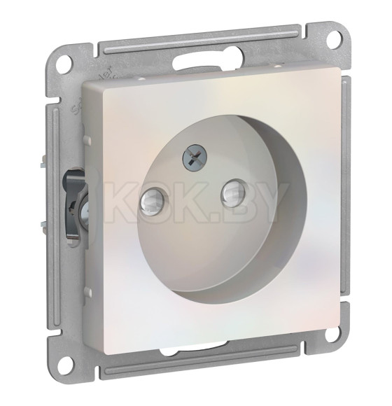 Розетка без заземления со шторками, 16А, механизм, жемчуг, Schneider Electric Atlasdesign (ATN000449) 