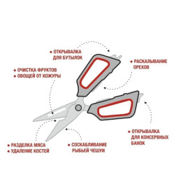 Ножницы кухонные многофункциональные 22.8 см, серия CHEF, PERFECTO LINEA